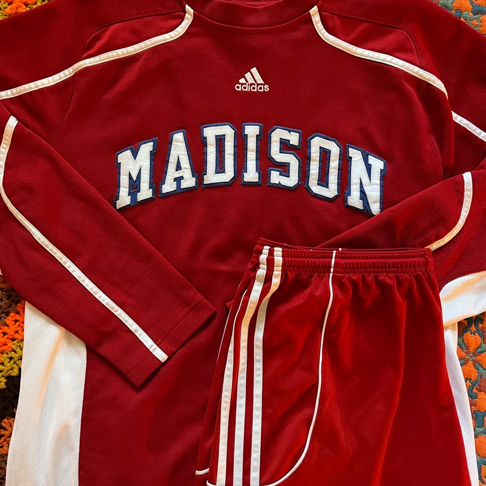 Adidas Madison Red Athletic Warm-Up Set